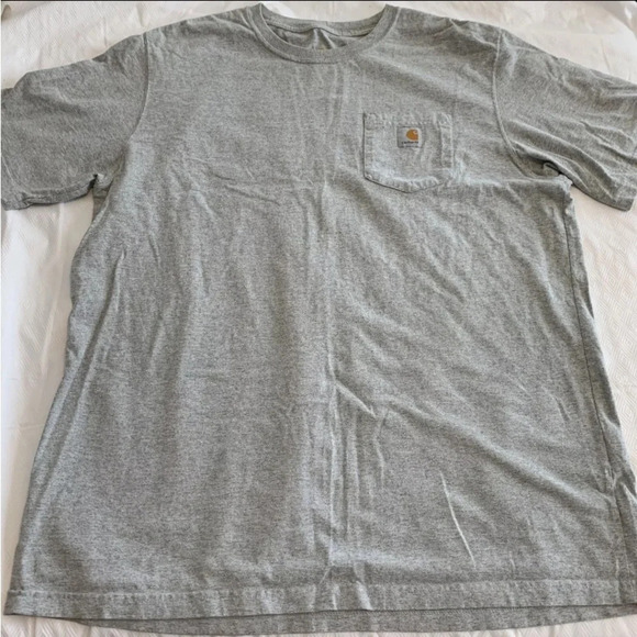 Men’s Carhartt T Shirt Adult XL Tall Short Sleeve Pocket Loose Fit Gray K87 - Picture 1 of 8